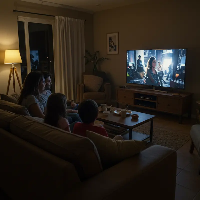 Família feliz assistindo ao melhor IPTV em 4K da AGÊNCIA BR IPTV